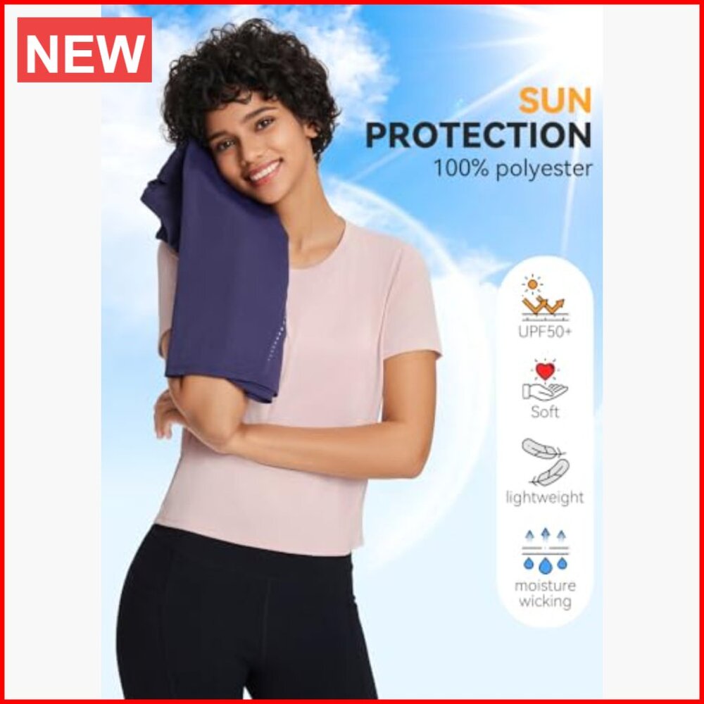 Polyester Cropped Split Back Running Top Upf 50+ … - image 4